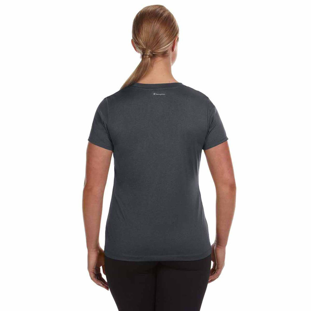 Champion Women's Black Heather Vapor 4-Ounce T-Shirt