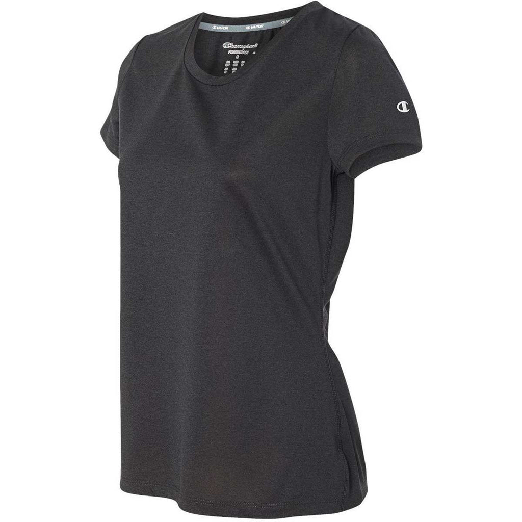 Champion Women's Black Heather Vapor 4-Ounce T-Shirt