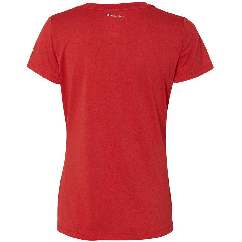 Champion Women's Scarlet Heather Vapor 4-Ounce T-Shirt