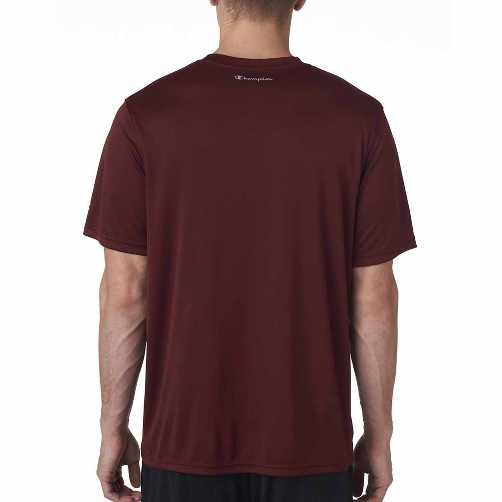 Champion Men's Maroon Double Dry 4.1-Ounce Interlock T-Shirt