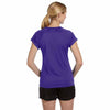 Champion Women's Purple Double Dry 4.1-Ounce V-Neck T-Shirt