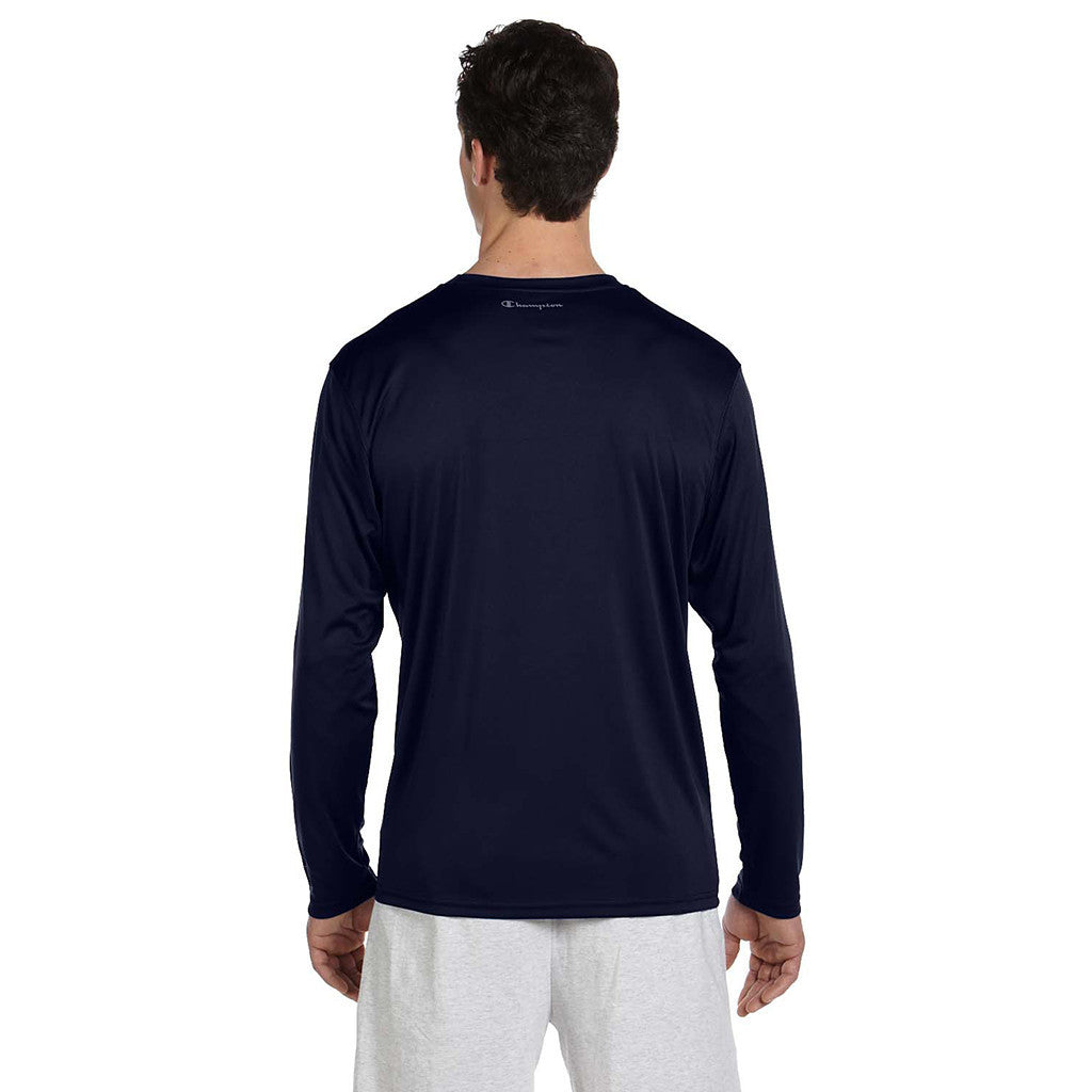 Champion Men's Double Dry Navy L/S Performance T-Shirt