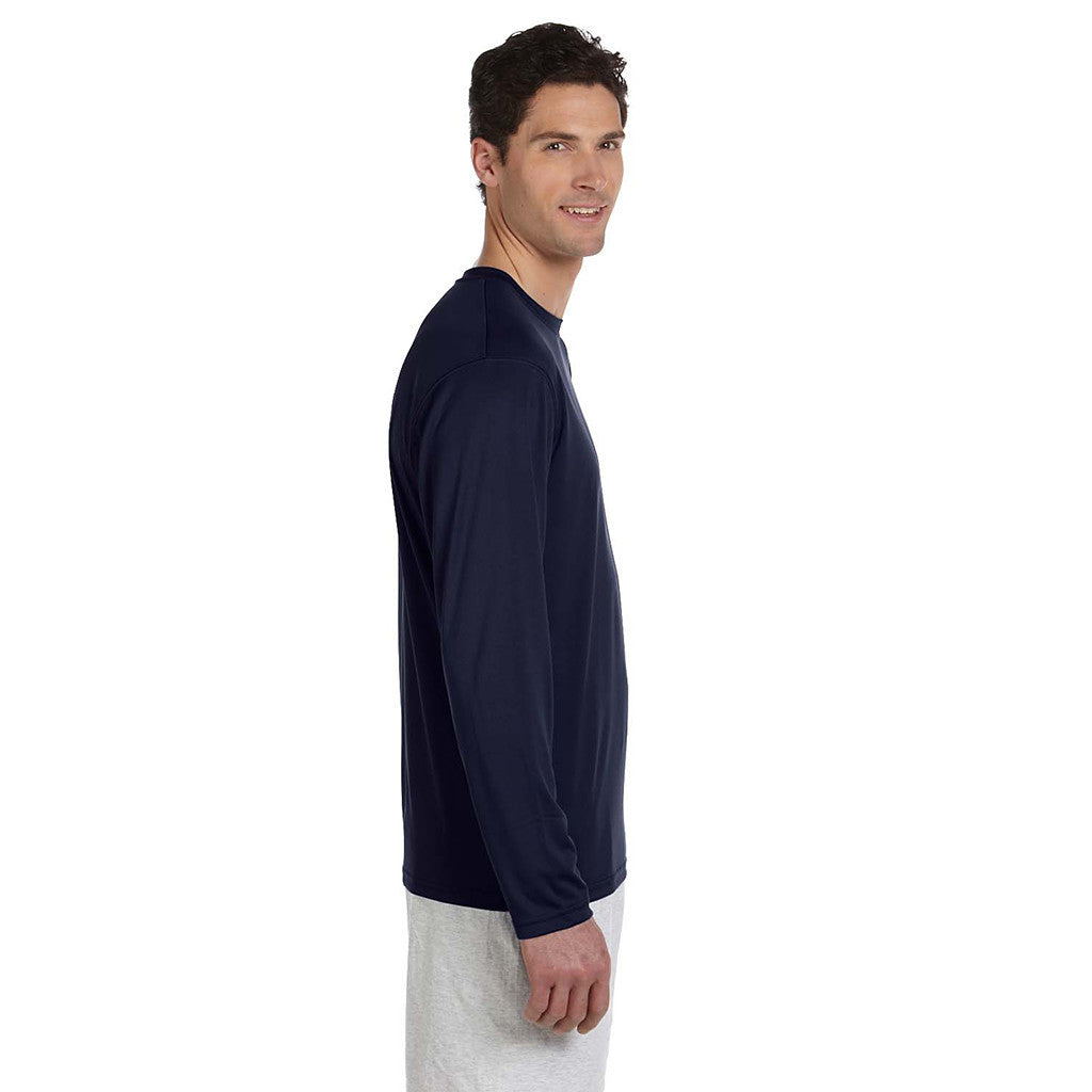 Champion Men's Double Dry Navy L/S Performance T-Shirt