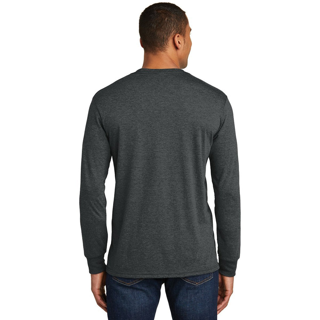 District Made Men's Black Frost Perfect Tri Long Sleeve Crew Tee