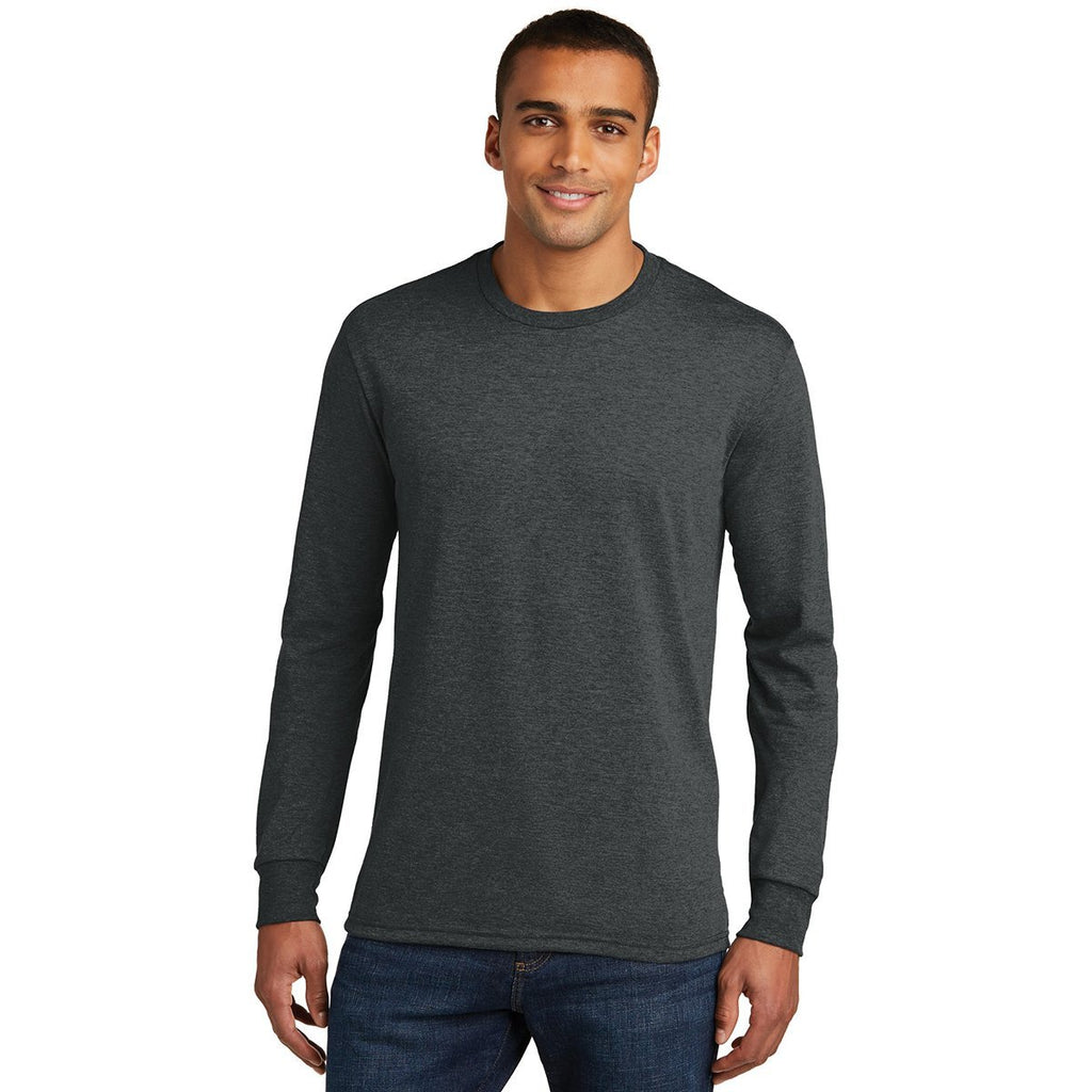 District Made Men's Black Frost Perfect Tri Long Sleeve Crew Tee