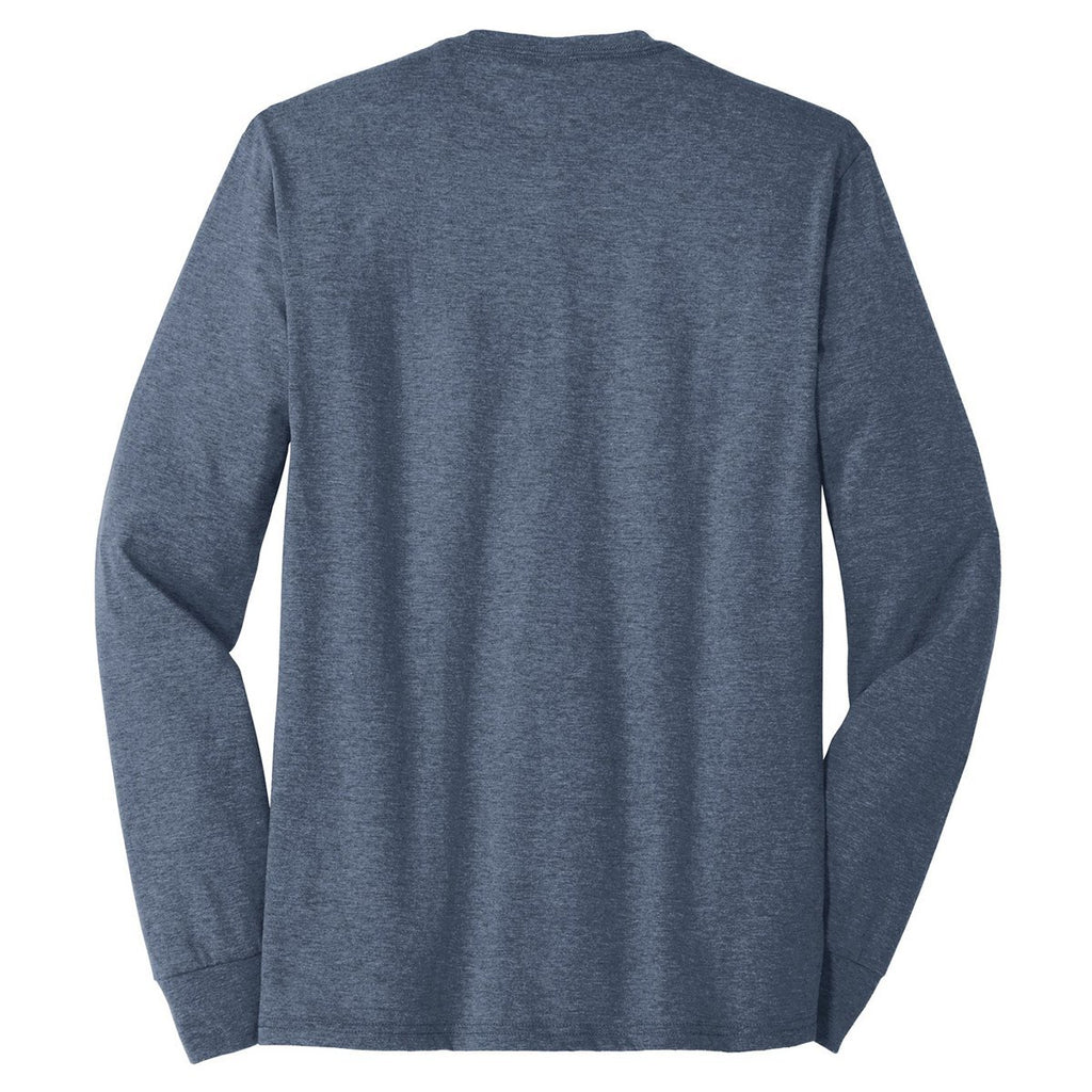 District Made Men's Navy Frost Perfect Tri Long Sleeve Crew Tee