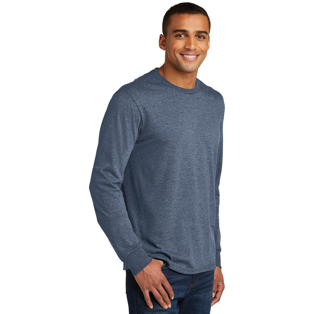 District Made Men's Navy Frost Perfect Tri Long Sleeve Crew Tee