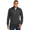 District Made Men's Heathered Black Lightweight Fleece Quarter-Zip