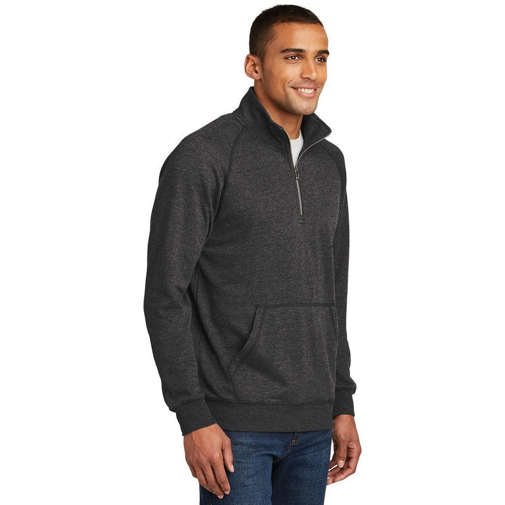 District Made Men's Heathered Black Lightweight Fleece Quarter-Zip