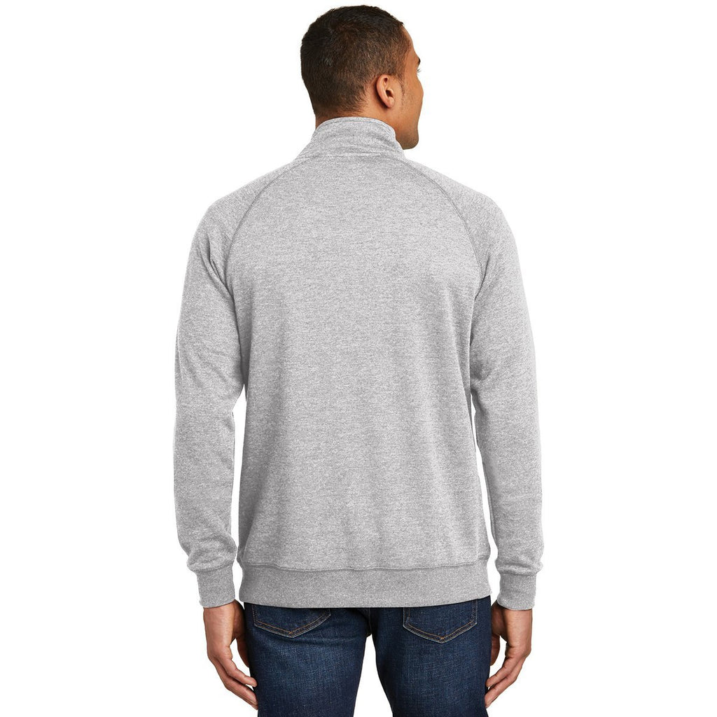 District Made Men's Heathered Grey Lightweight Fleece Quarter-Zip