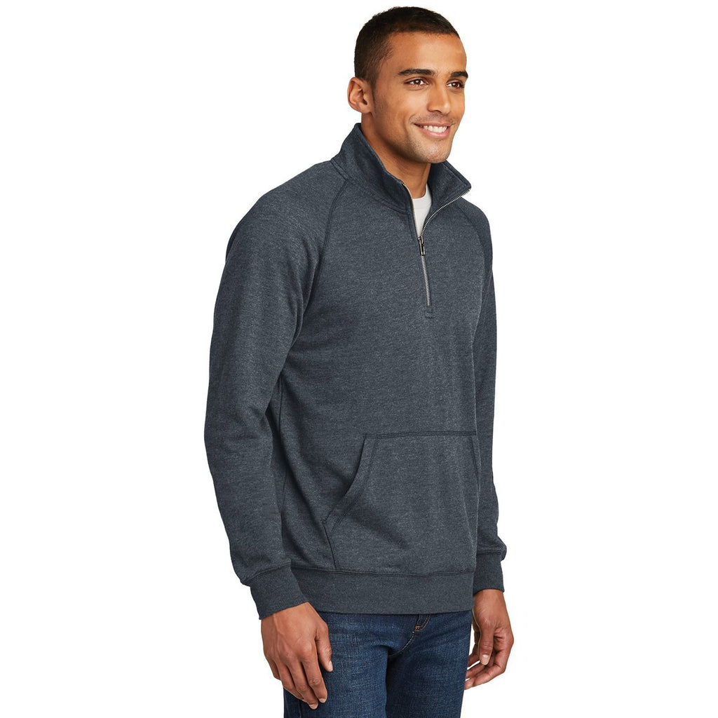 District Made Men's Heathered Navy Lightweight Fleece Quarter-Zip