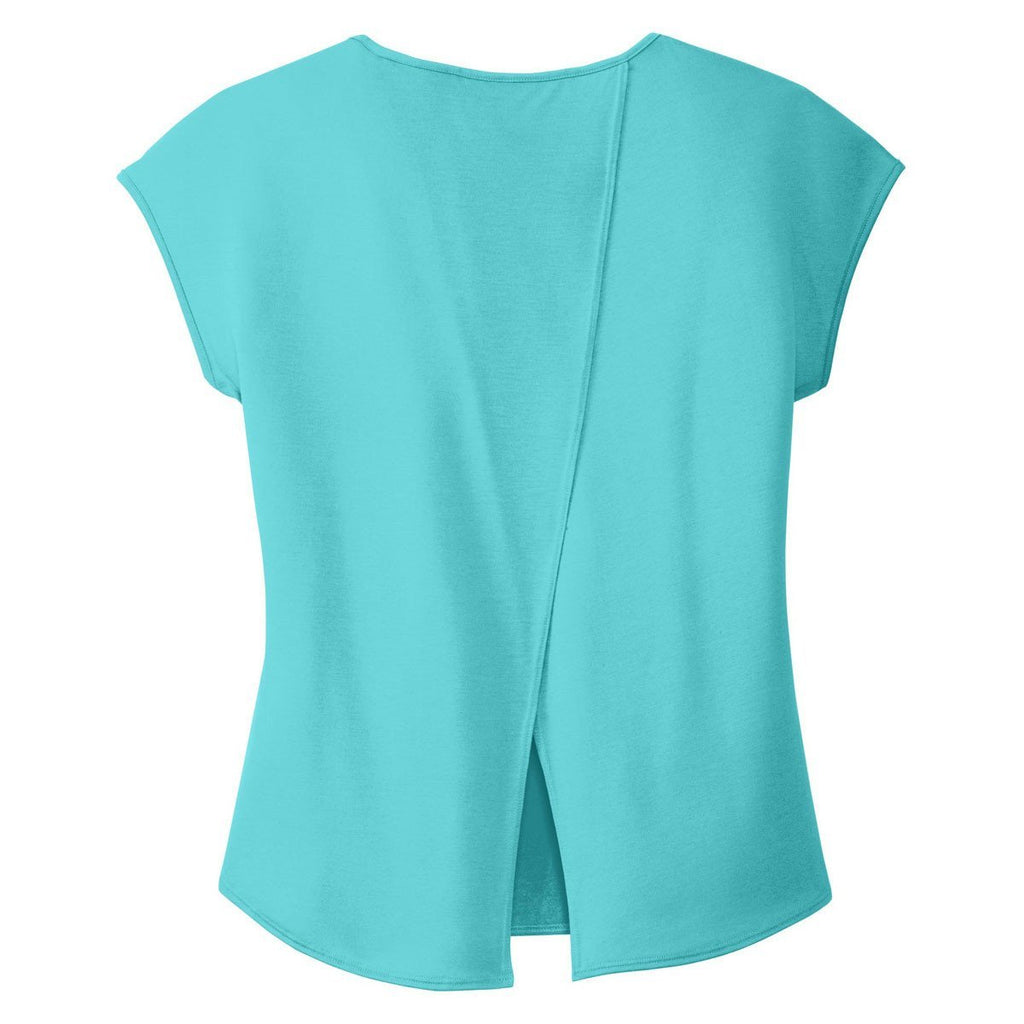 District Made Women's Aqua Ice Drapey Cross-Back Tee