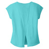 District Made Women's Aqua Ice Drapey Cross-Back Tee