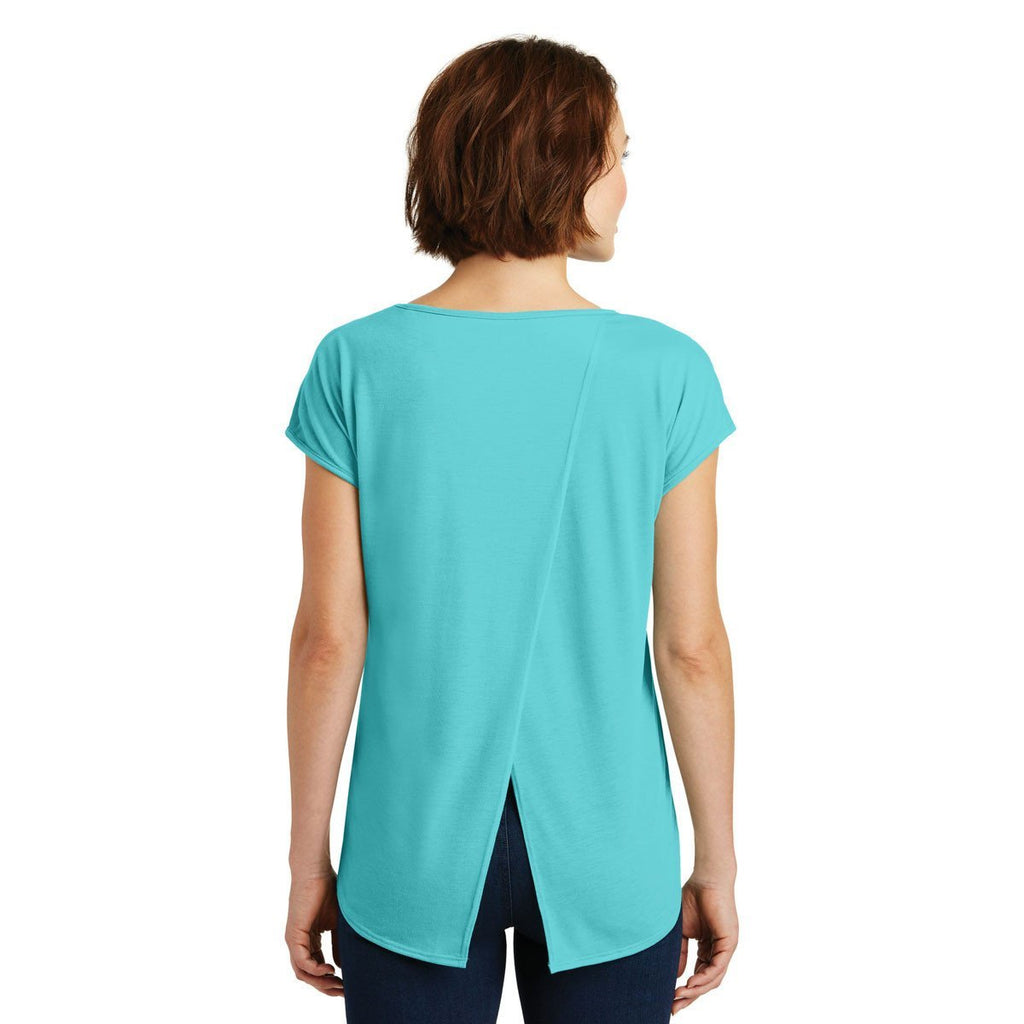 District Made Women's Aqua Ice Drapey Cross-Back Tee