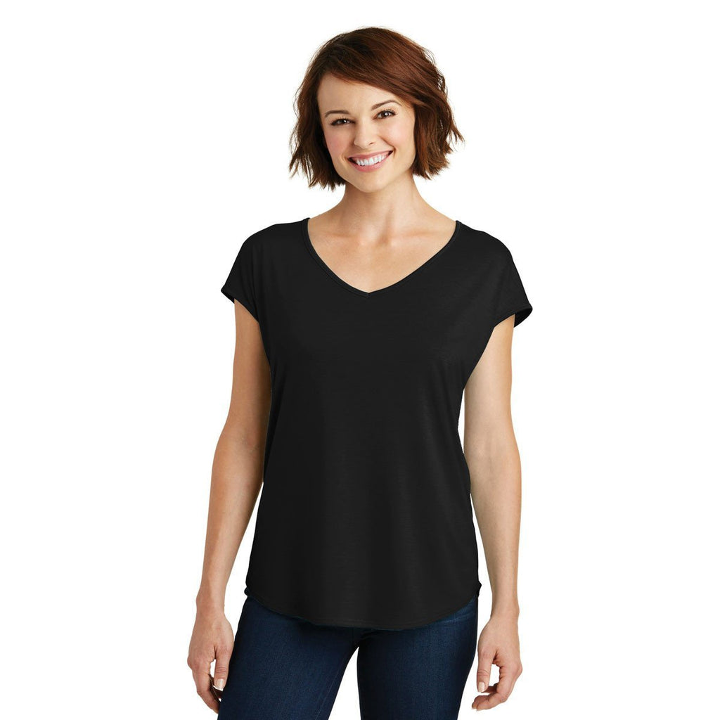 District Made Women's Black Drapey Cross-Back Tee