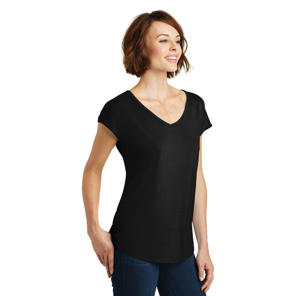 District Made Women's Black Drapey Cross-Back Tee