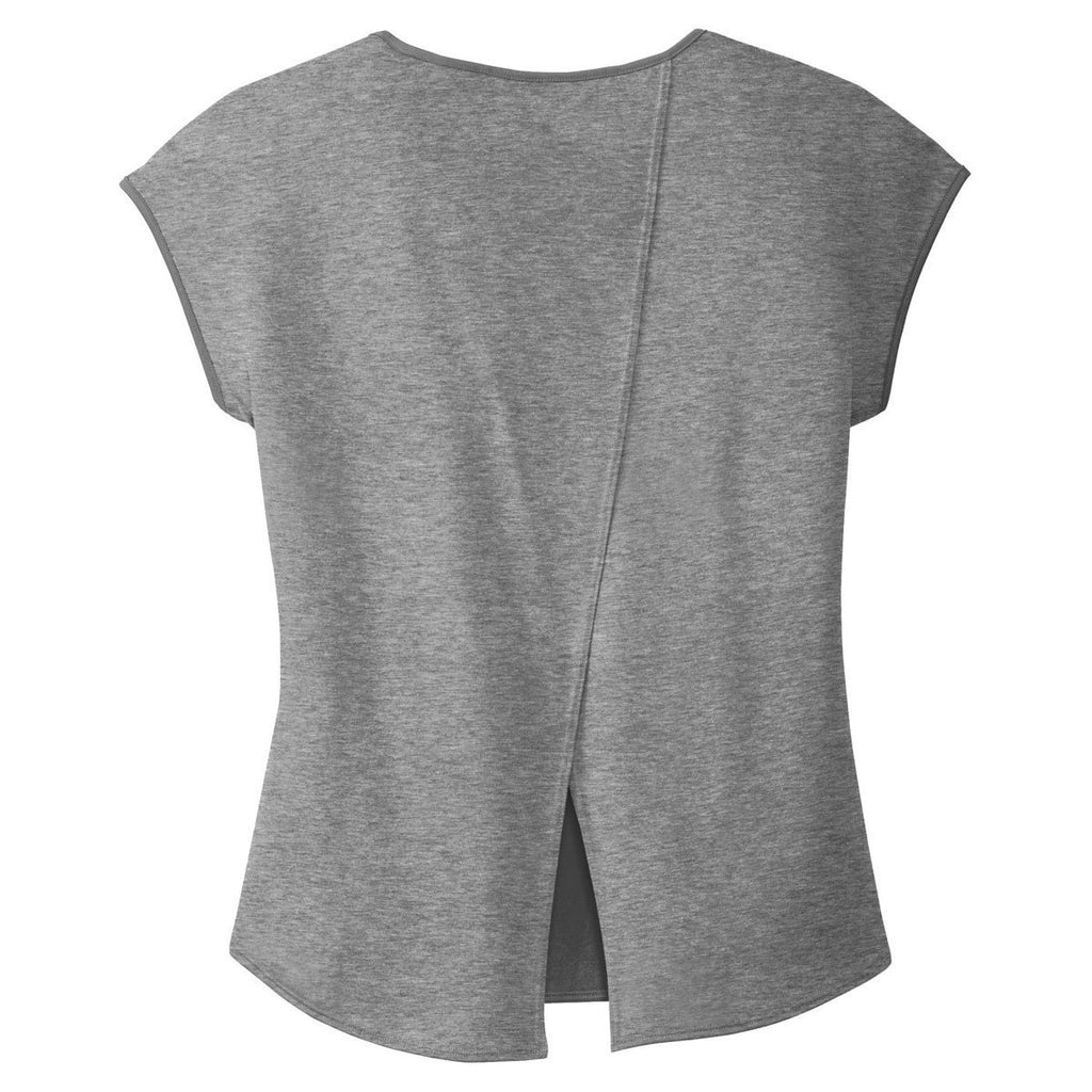District Made Women's Heathered Nickel Drapey Cross-Back Tee