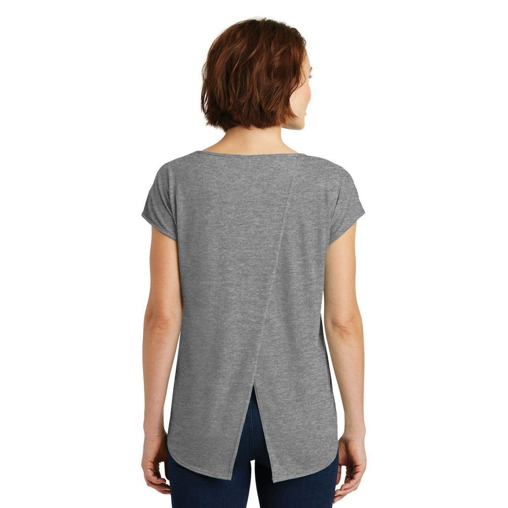District Made Women's Heathered Nickel Drapey Cross-Back Tee