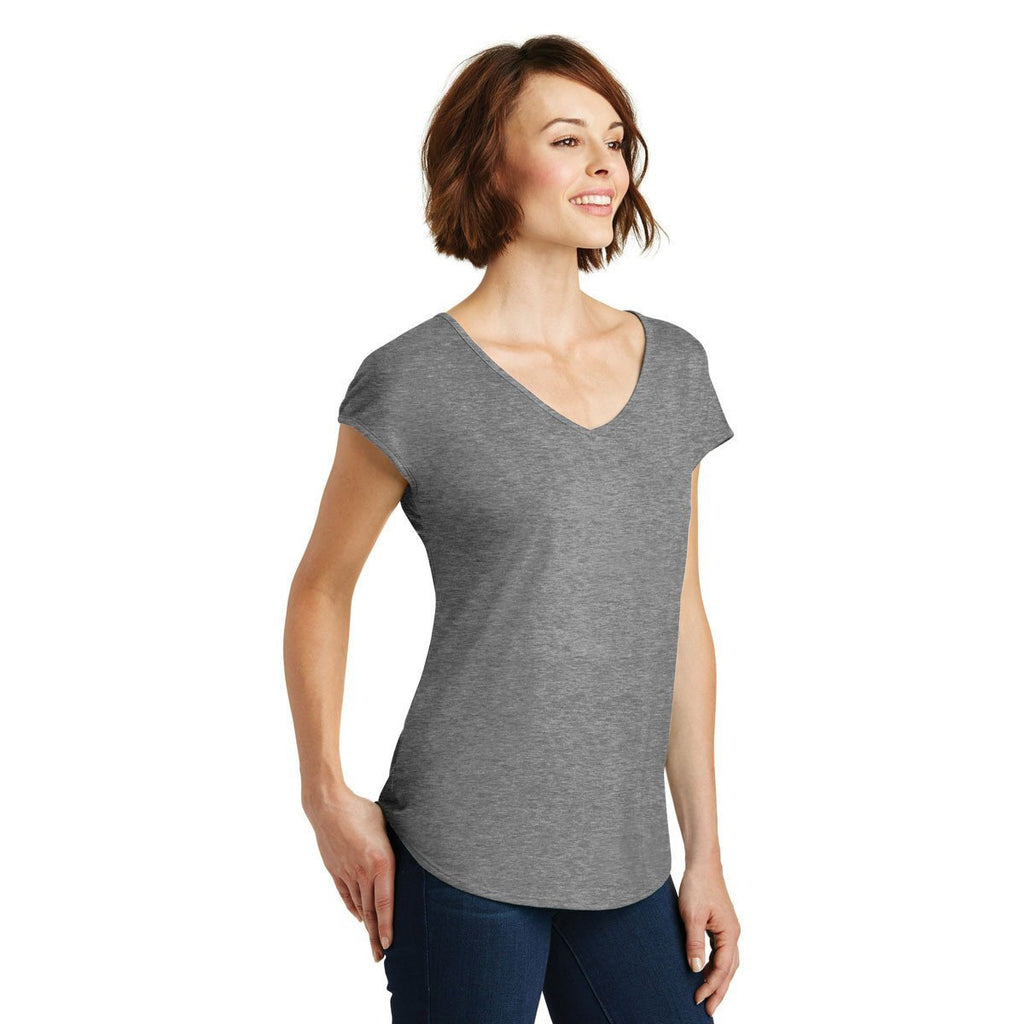 District Made Women's Heathered Nickel Drapey Cross-Back Tee