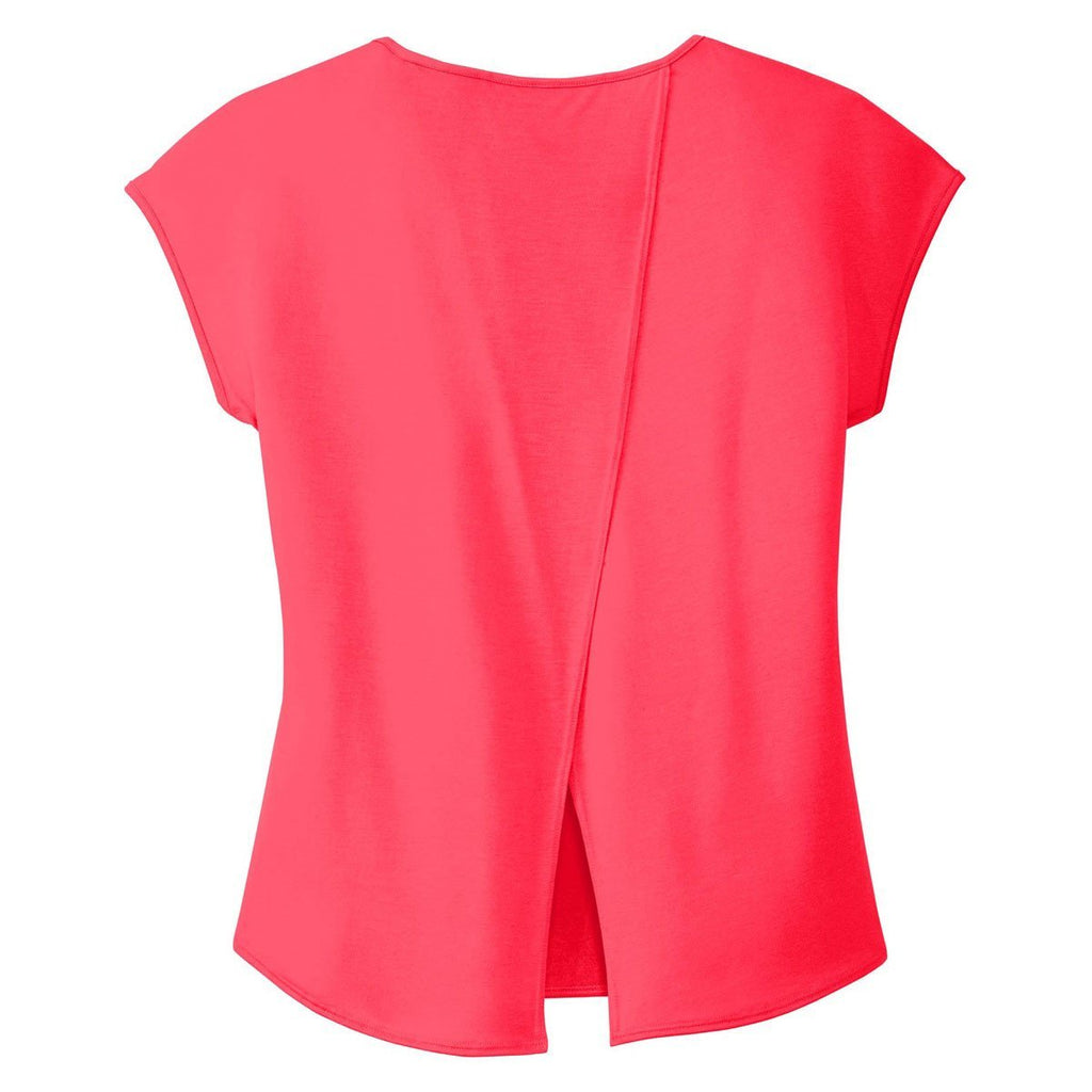 District Made Women's Hot Coral Drapey Cross-Back Tee