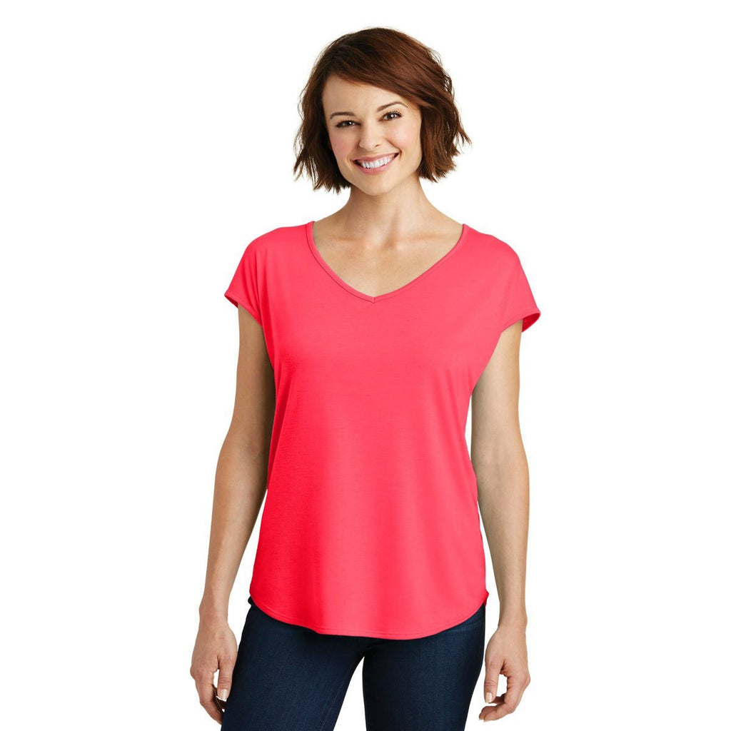 District Made Women's Hot Coral Drapey Cross-Back Tee