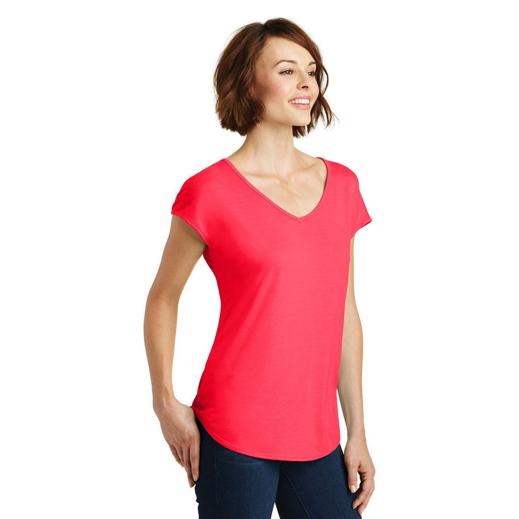 District Made Women's Hot Coral Drapey Cross-Back Tee
