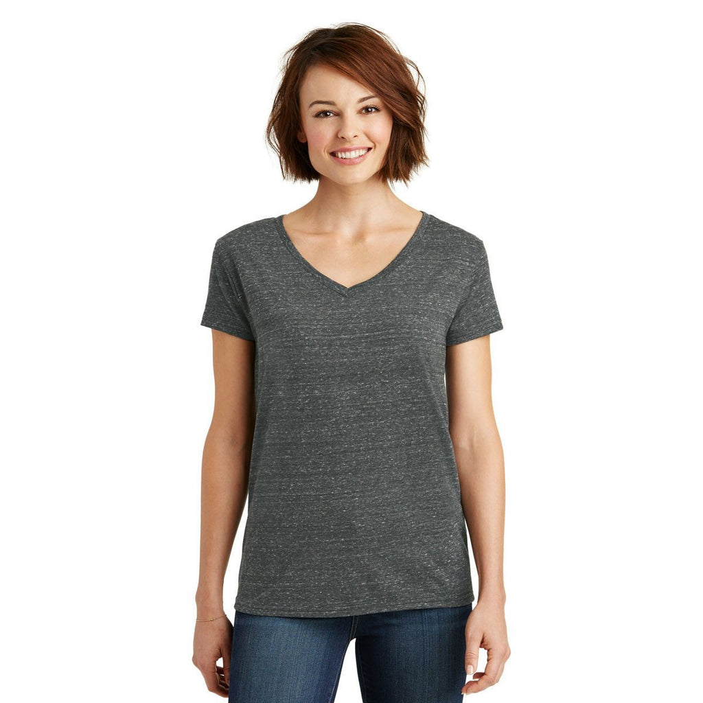 District Made Women's Black/Grey Cosmic Relaxed V-Neck Tee