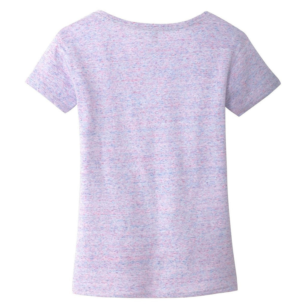 District Made Women's White/Pink Cosmic Relaxed V-Neck Tee