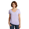 District Made Women's White/Pink Cosmic Relaxed V-Neck Tee