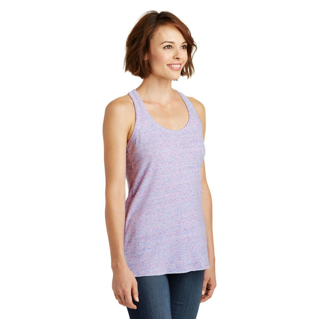 District Made Women's White/Pink Cosmic Twist Back Tank