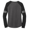 District Made Women's Heathered Charcoal/Black/Silver Game Long Sleeve V-Neck Tee