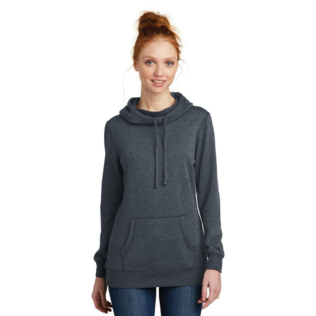 District Made Women's Heathered Navy Lightweight Fleece Hoodie