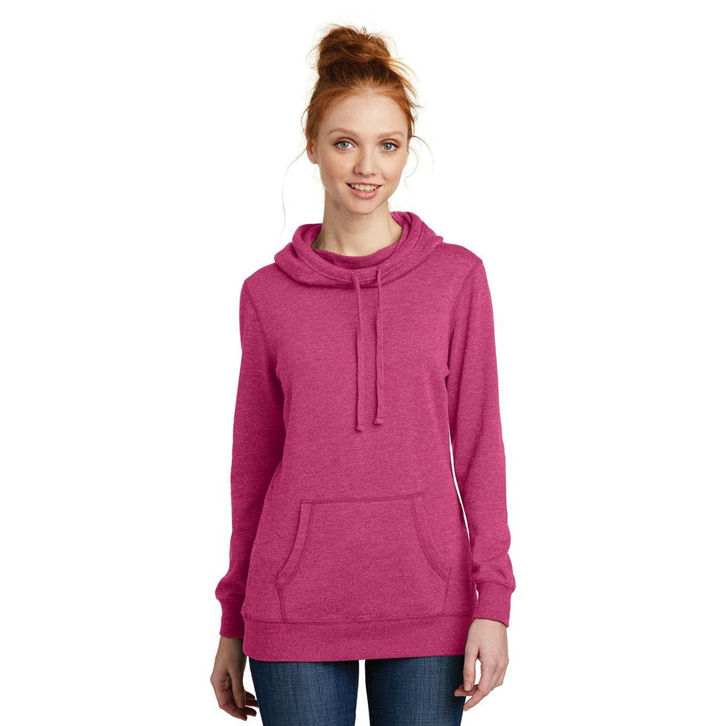 District Made Women's Heathered Pink Azalea Lightweight Fleece Hoodie