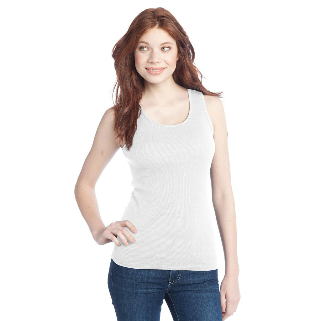 District Women's White 2x1 Rib Tank