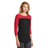 District Women's New Red/Black Rally 3/4-Sleeve Tee