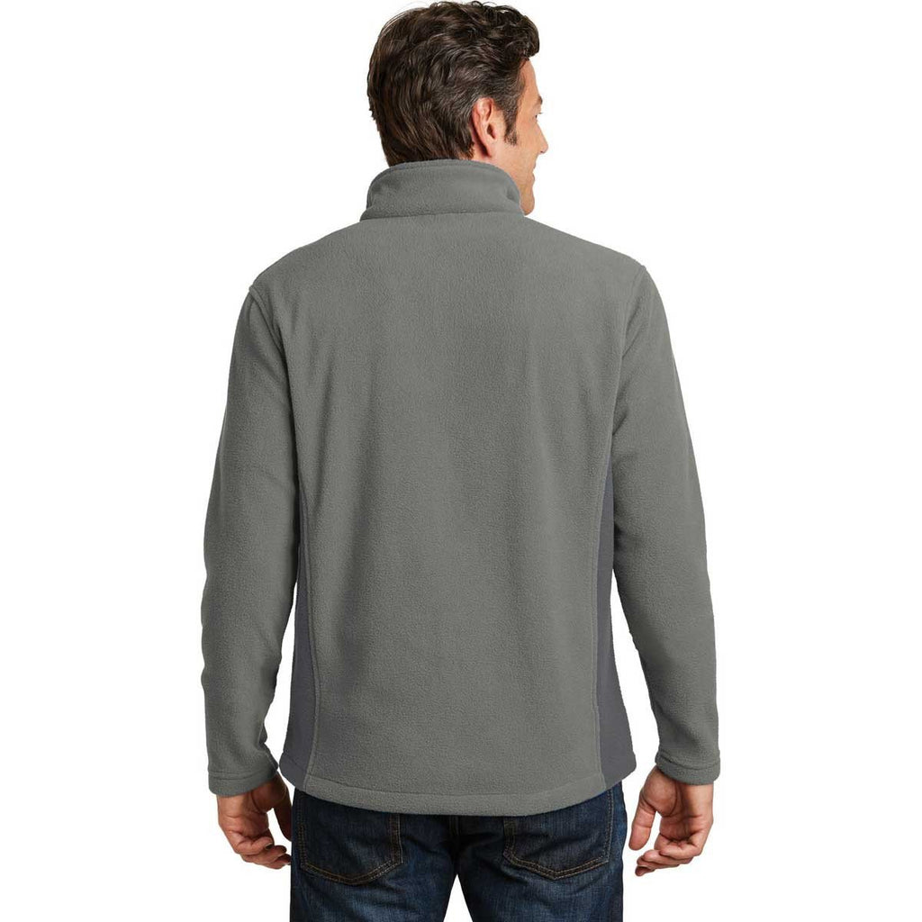 Port Authority Men's Deep Smoke/Battleship Grey Colorblock Value Fleece Jacket