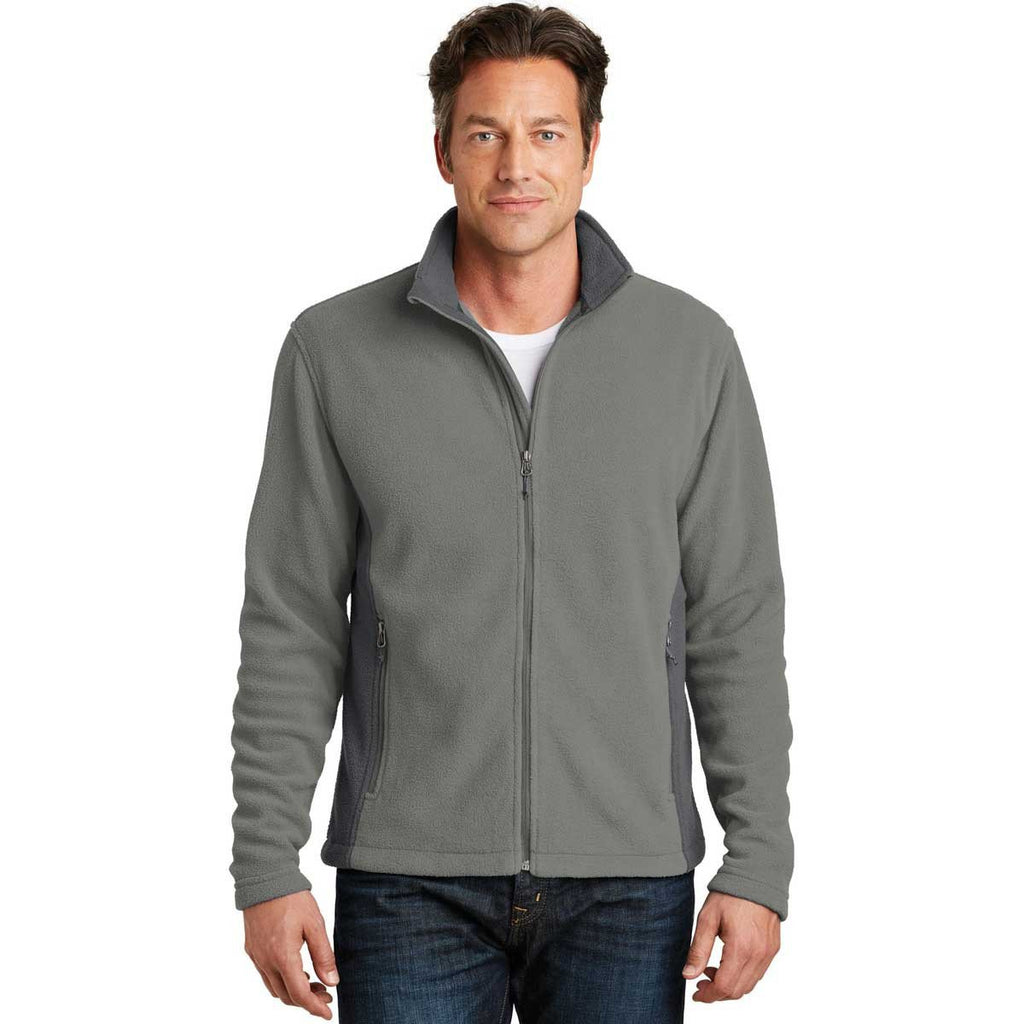 Port Authority Men's Deep Smoke/Battleship Grey Colorblock Value Fleece Jacket