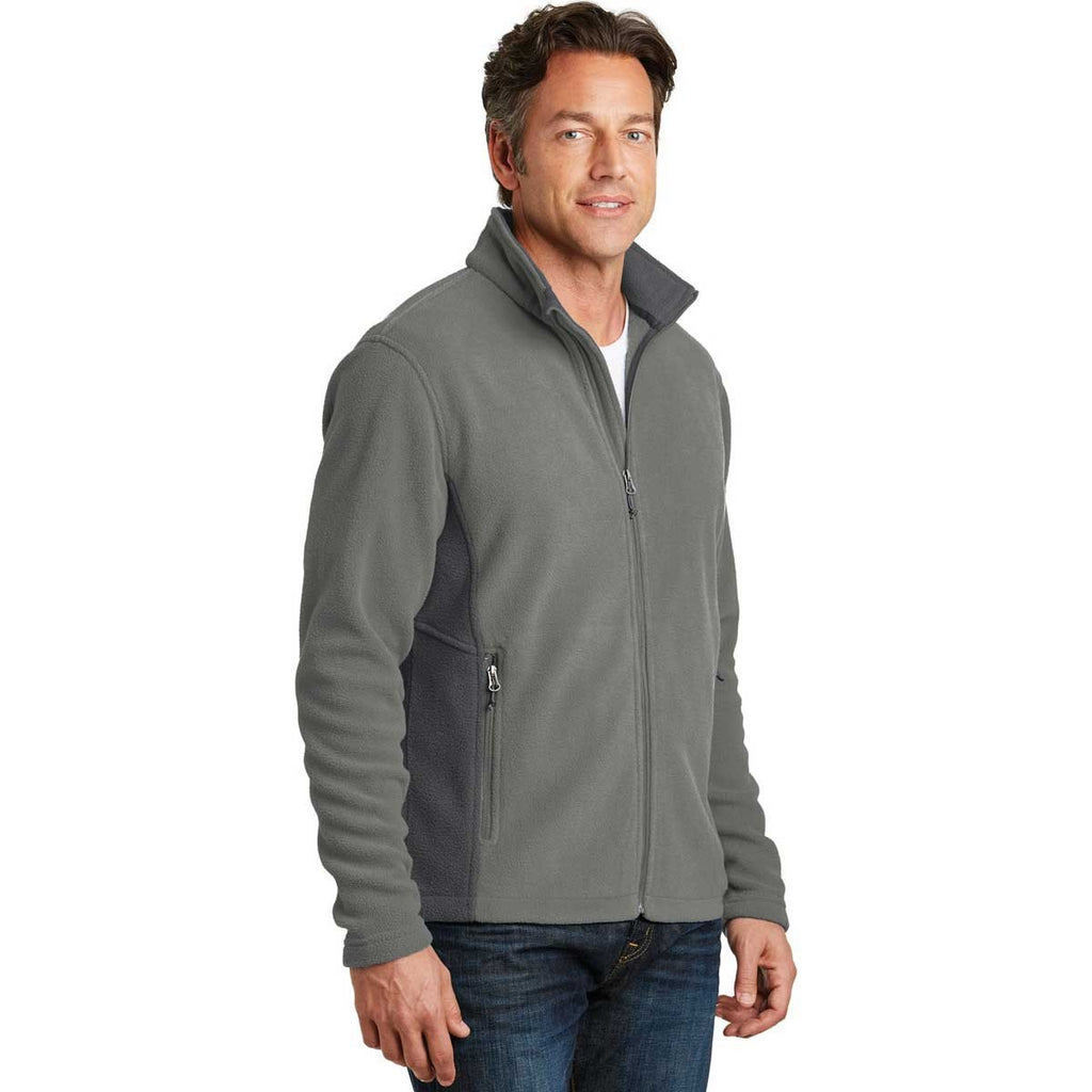 Port Authority Men's Deep Smoke/Battleship Grey Colorblock Value Fleece Jacket