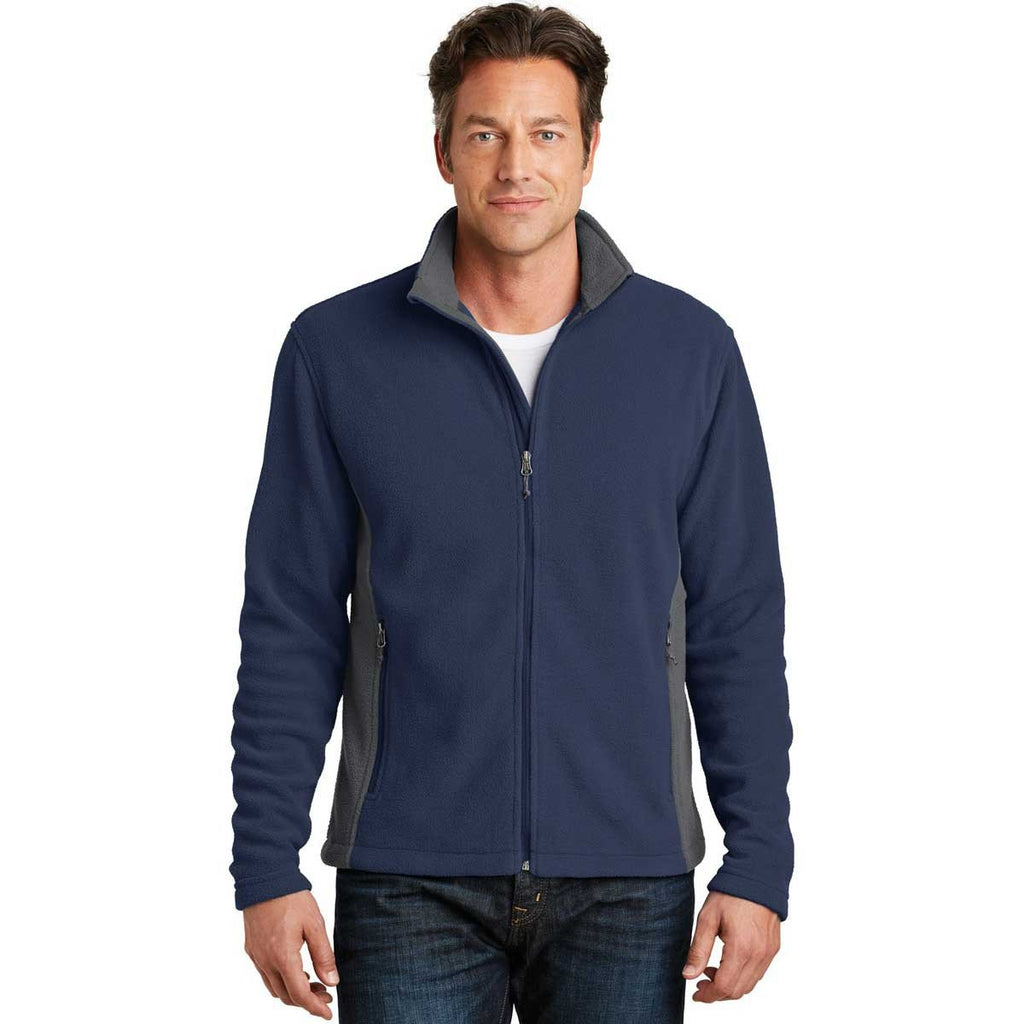 Port Authority Men's True Navy/Battleship Grey Colorblock Value Fleece Jacket