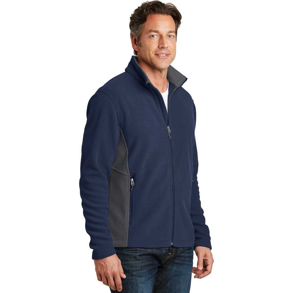 Port Authority Men's True Navy/Battleship Grey Colorblock Value Fleece Jacket
