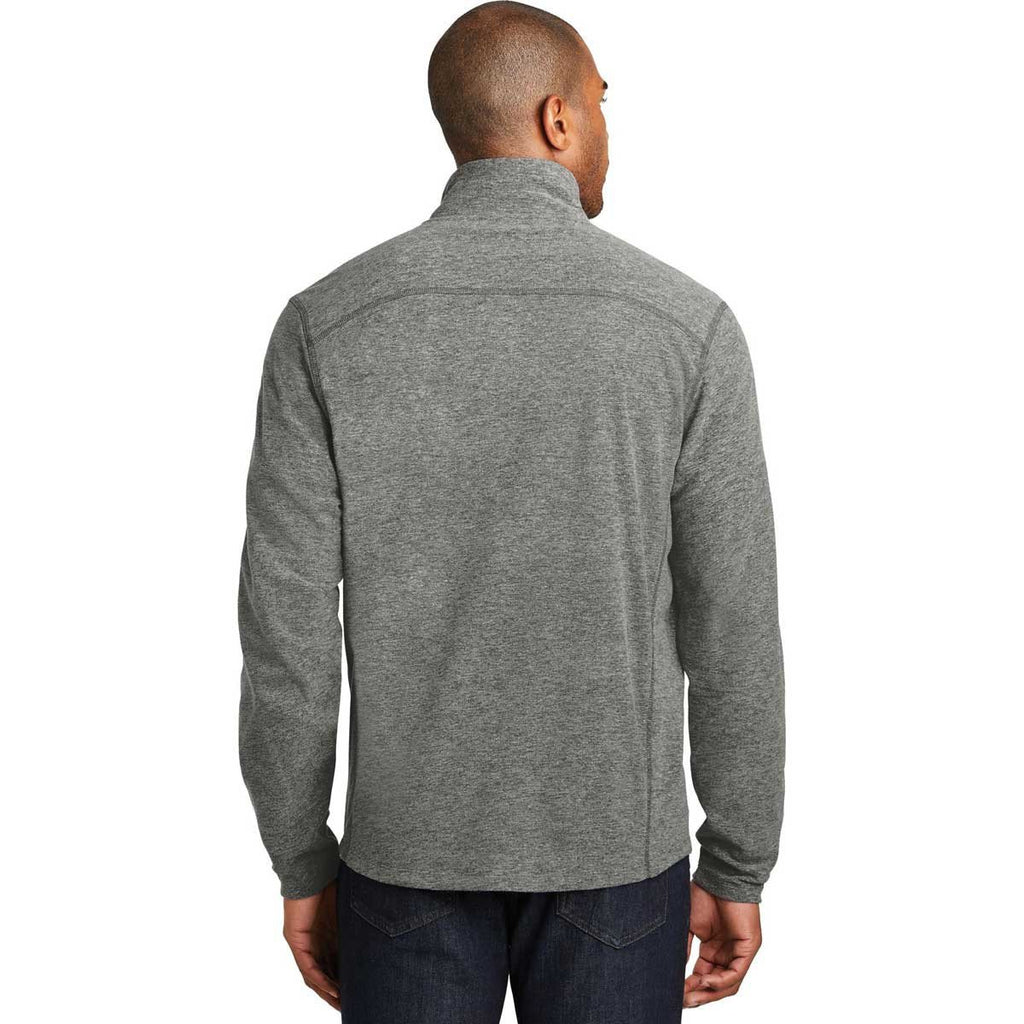 Port Authority Men's Pearl Grey Heather Microfleece Full-Zip Jacket