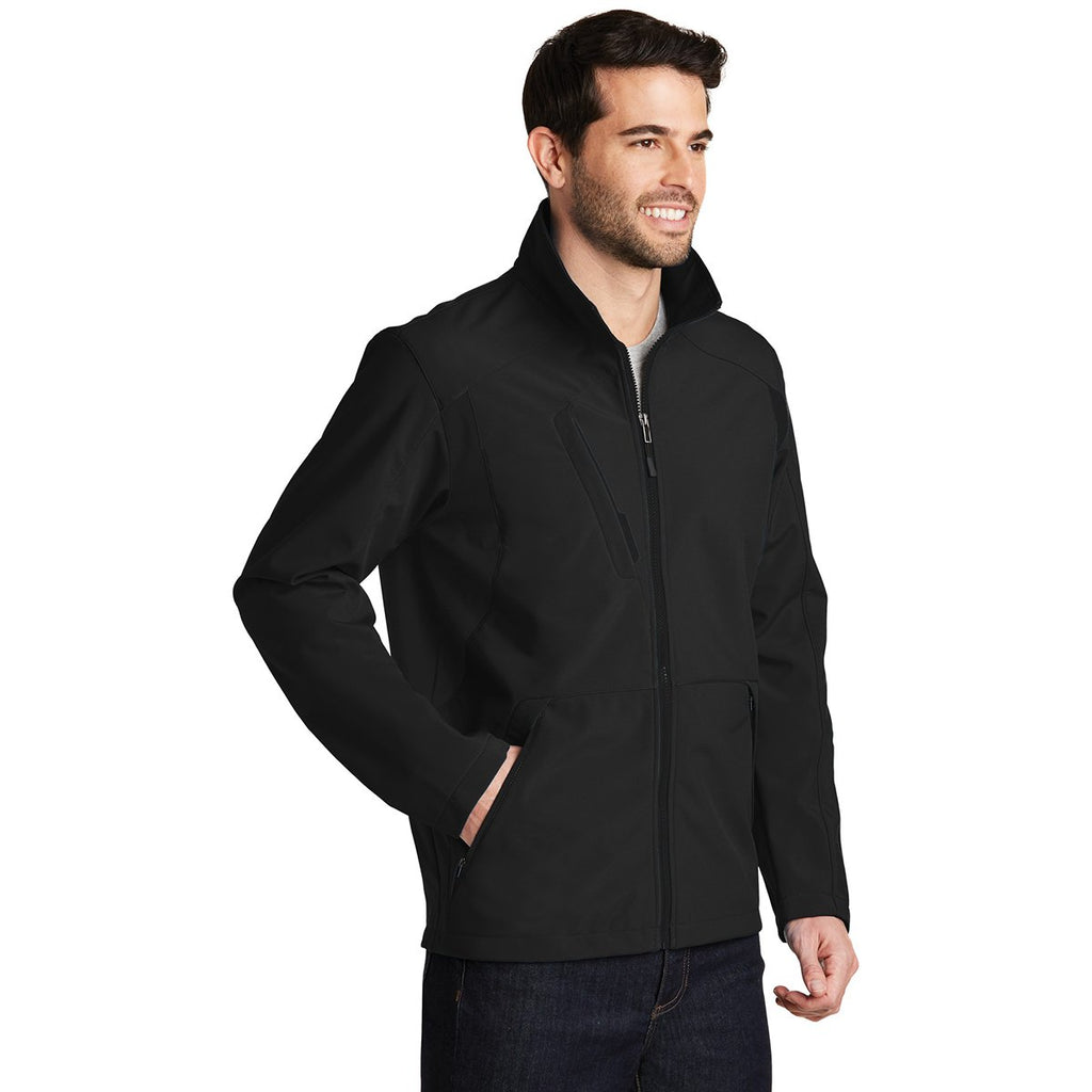 Port Authority Men's Black/Black Back-Block Soft Shell Jacket