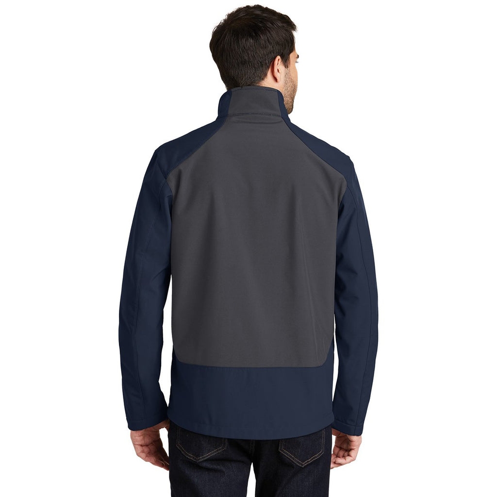 Port Authority Men's Dress Blue Navy/Battleship Grey Back-Block Soft Shell Jacket