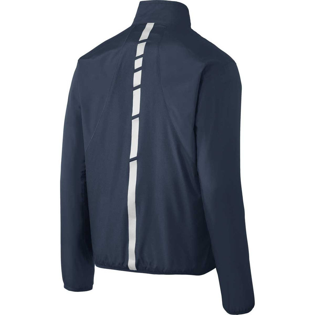 Port Authority Men's Dress Blue Navy Zephyr Reflective Hit Full-Zip Jacket