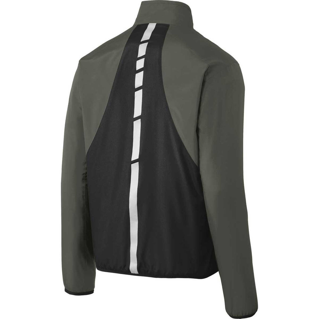 Port Authority Men's Grey Steel/Deep Black Zephyr Reflective Hit Full-Zip Jacket