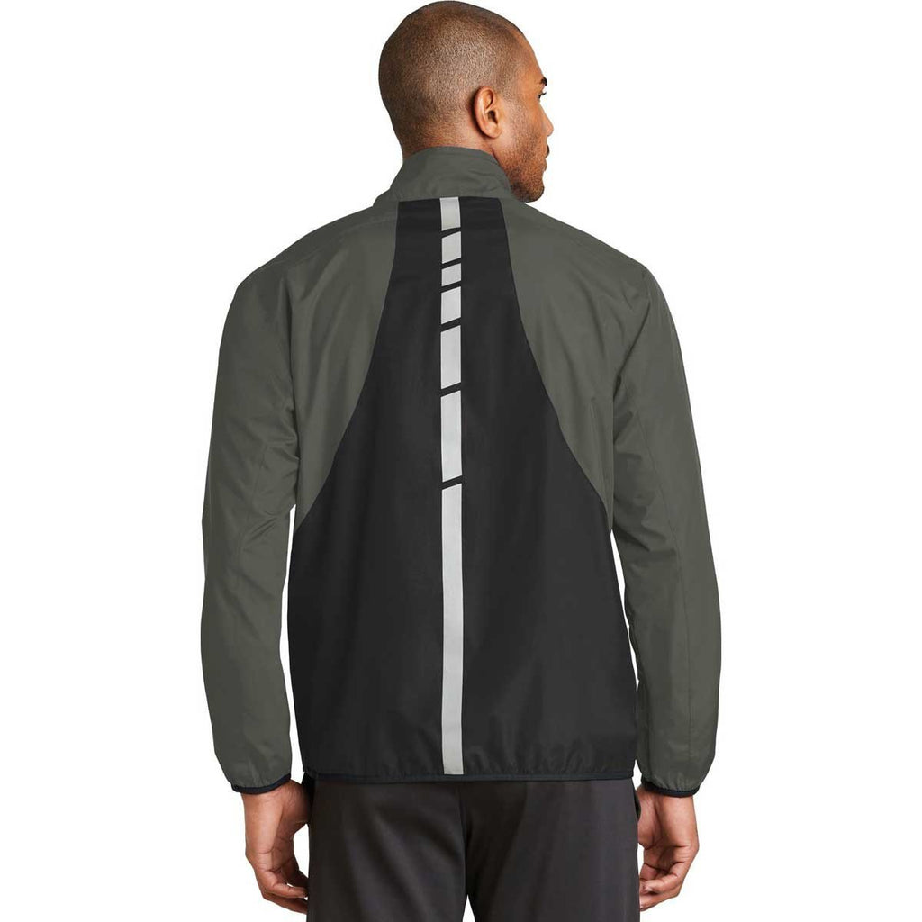 Port Authority Men's Grey Steel/Deep Black Zephyr Reflective Hit Full-Zip Jacket