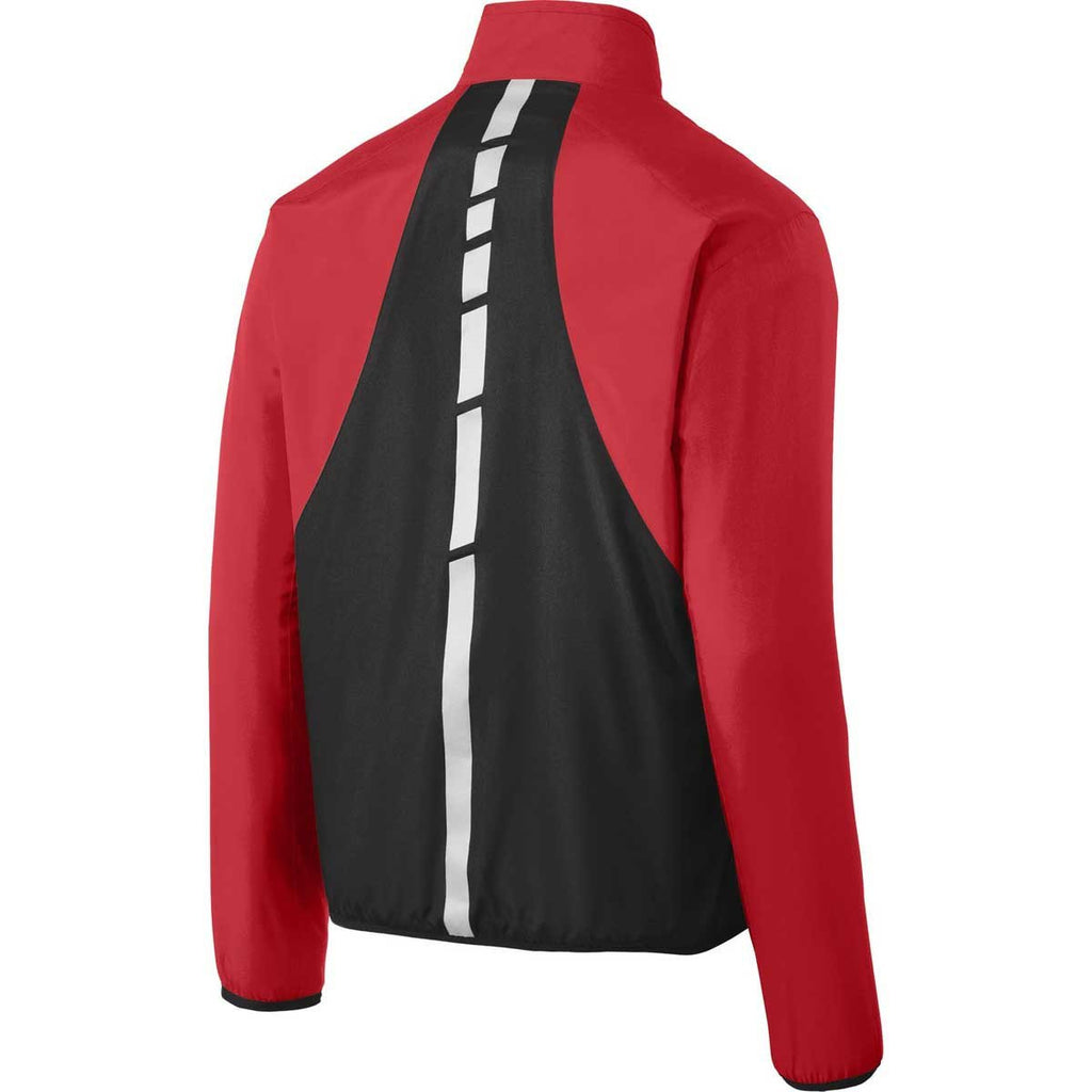 Port Authority Men's Rich Red/Deep Black Zephyr Reflective Hit Full-Zip Jacket