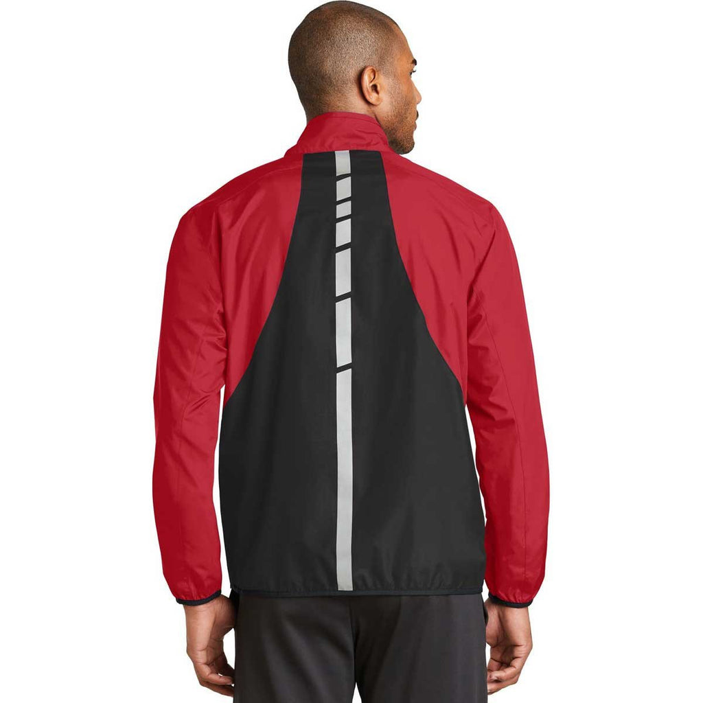 Port Authority Men's Rich Red/Deep Black Zephyr Reflective Hit Full-Zip Jacket