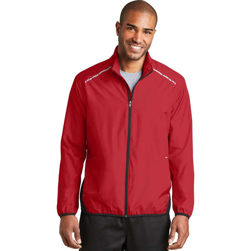 Port Authority Men's Rich Red/Deep Black Zephyr Reflective Hit Full-Zip Jacket