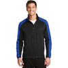 Port Authority Men's Deep Black/True Royal Active Colorblock Soft Shell Jacket